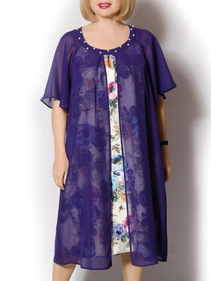Платье фиолетовое в принт | 5465258