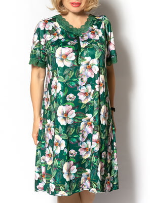 Сукня зелена в квітковий принт | 5531869
