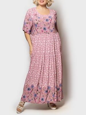 Сукня рожева в квітковий принт | 5787576