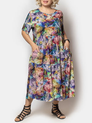 Сукня комбінованого кольору в принт | 5801764