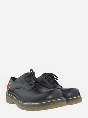 Туфли черные с цветочным рисунком | 5831544