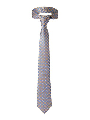 Краватка блакитна з візерунком-ромбом | 5840739