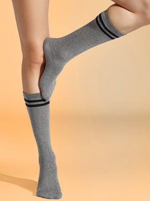 Шкарпетки сріблястого кольору в смужку | 5841304