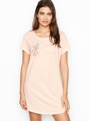 Платье домашнее розовое с логотипом | 5845865