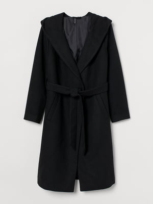 Пальто черное с капюшоном | 5847560