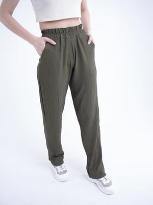 Прямые брюки цвета хаки - Olis-style - 5849048