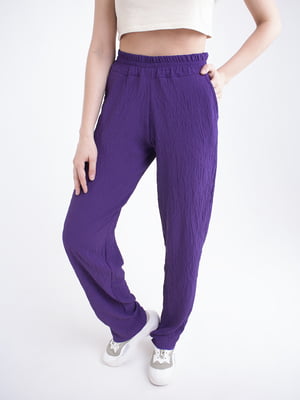 Прямые брюки фиолетовые - Olis-style - 5849052