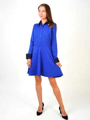 Платье-рубашка синее | 5852043