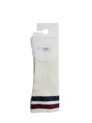 Носки белые с полосками | 5853562