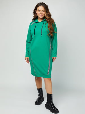 Платье-худи зеленое | 5858323