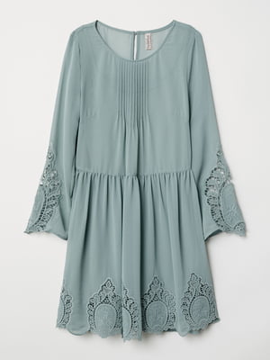 Платье светло-зеленое с вышивкой | 5855772