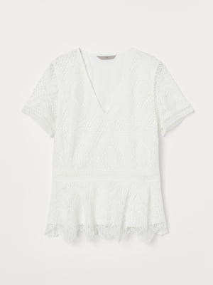 Блуза біла мереживна | 5855925