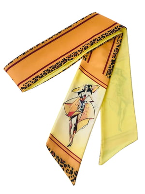 Шарф-галстук желтый в принт | 5860217