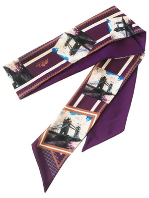 Шарф-краватка фіолетовий в принт | 5860224