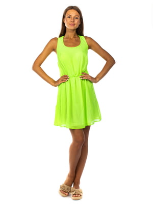 Платье А-силуэта зеленое | 5860421