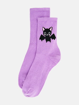 Шкарпетки пурпурного кольору з малюнком | 5779295