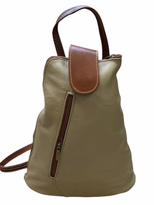 Рюкзак цвета хаки с декором | 5860621