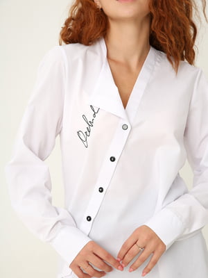 Блуза біла з принтом | 5869034