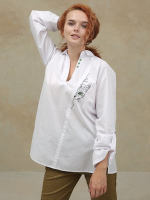 Блуза біла з малюнком | 5869035