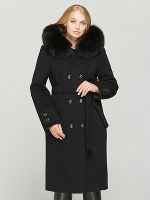 Пальто черное с капюшоном | 5869576