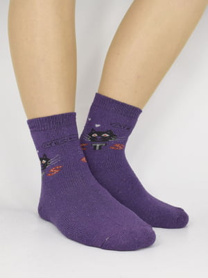 Носки фиолетовые с принтом | 5870370