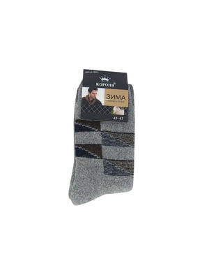Шкарпетки сірі з принтом | 5870412