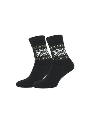 Шкарпетки чорні з принтом | 5870414