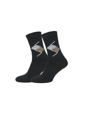 Шкарпетки чорні з принтом | 5870417