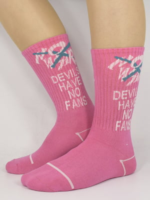 Шкарпетки рожеві з принтом | 5870710