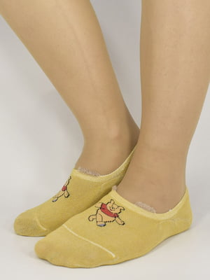 Шкарпетки гірчичного кольору з принтом | 5870802