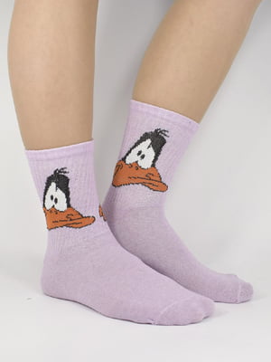 Шкарпетки бузкового кольору з малюнком | 5870847