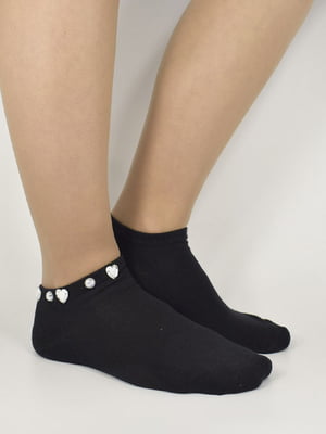 Шкарпетки чорні з декором | 5870885