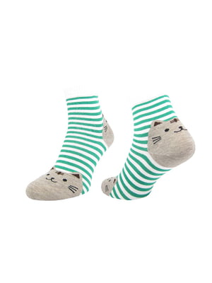 Шкарпетки зелені в смужку | 5871446