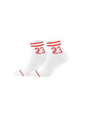 Шкарпетки білі з принтом | 5871521