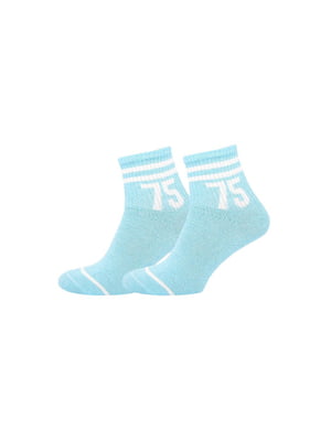 Шкарпетки блакитні з принтом | 5871523