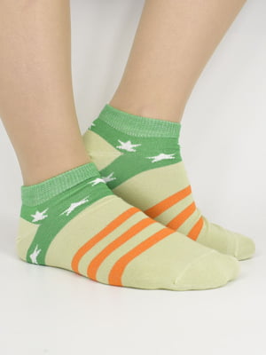 Шкарпетки салатового кольору в смужку | 5871620