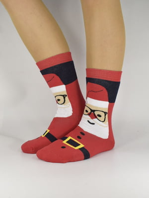 Шкарпетки червоні з малюнком | 5870957