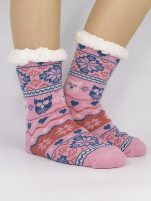 Шкарпетки рожеві в принт | 5871174