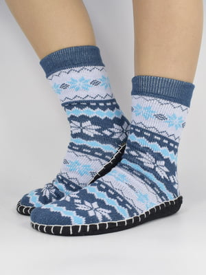 Шкарпетки блакитні в принт | 5871419