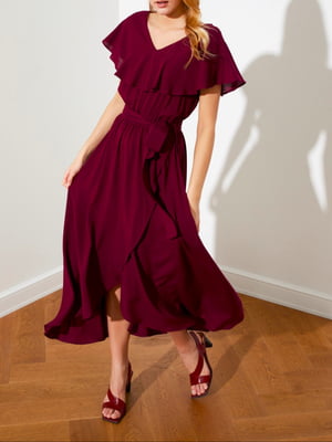 Платье А-силуэта бордового цвета | 5873051