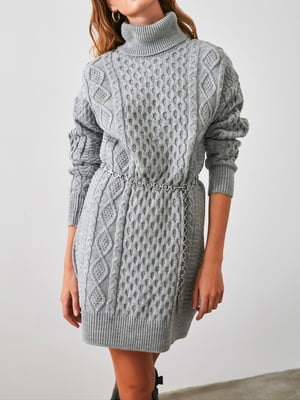Платье-свитер серое | 5873057