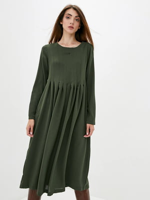 Платье А-силуэта зеленое | 5877097