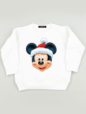 Світшот білий з принтом «Mickey Claus» | 5879826
