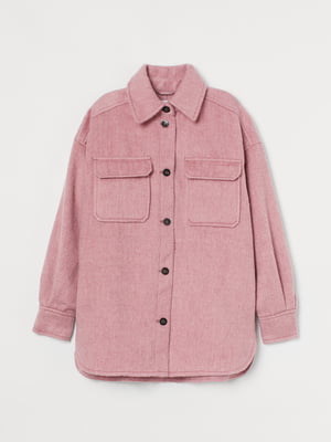 Куртка-рубашка светло-розовая с начесом | 5874725