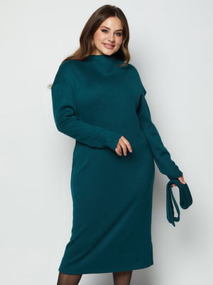 Сукня-светр смарагдового кольору | 5902857