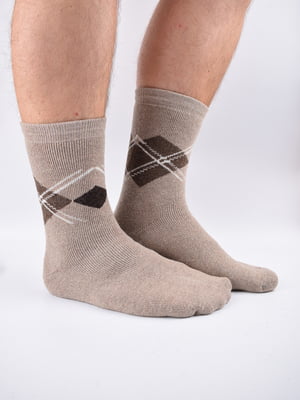 Шкарпетки бежеві в ромби | 5903092