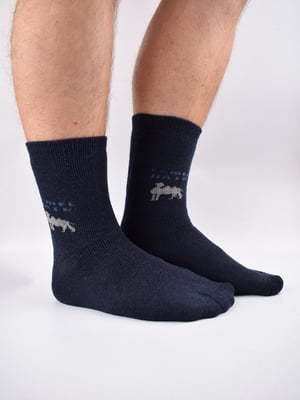 Шкарпетки сині в принт | 5903098