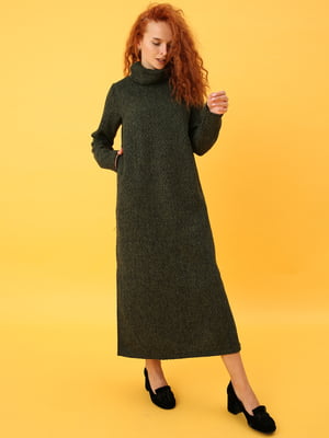 Платье-свитер зеленое | 5903947