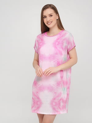 Платье розовое с абстрактным принтом | 5899176