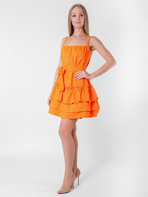 Платье А-силуэта оранжевое | 5900044